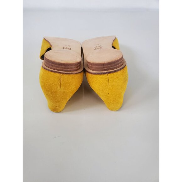 Tony Blanco Anthropologie Mustard Yellow Flats Size 40 US 9.5 - 10 Suede Shoes - Picture 8 of 15